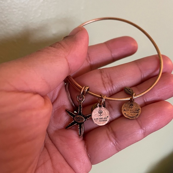 Gold Alex & Ani Starfish Charm Bracelet - Picture 4 of 5